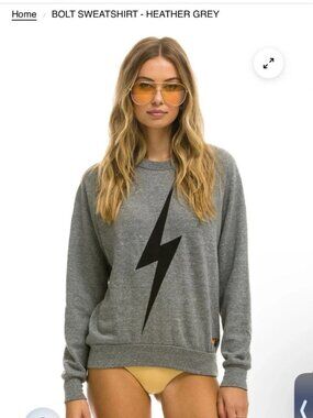 Aviator Nation Bolt Sweatshirt - HEATHER GREY